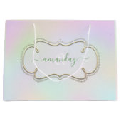 Holograaf ingelijst Royal Monogram Prinses Roze Groot Cadeauzakje (Voorkant)