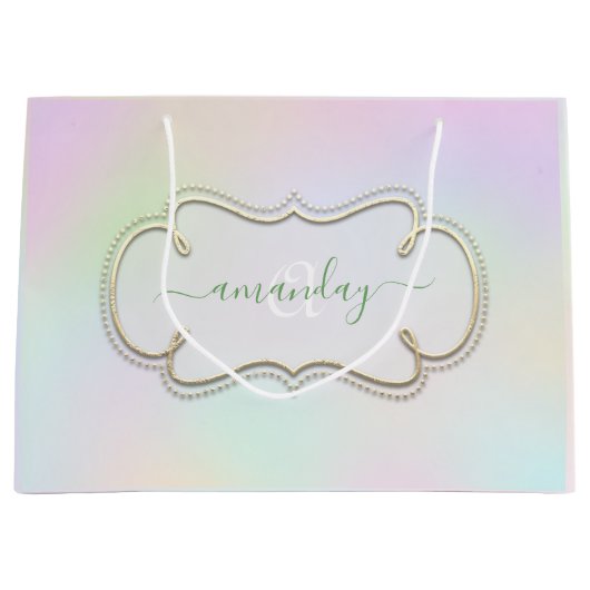 Holograaf ingelijst Royal Monogram Prinses Roze Groot Cadeauzakje (Voorkant)