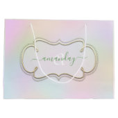 Holograaf ingelijst Royal Monogram Prinses Roze Groot Cadeauzakje (Achterkant)