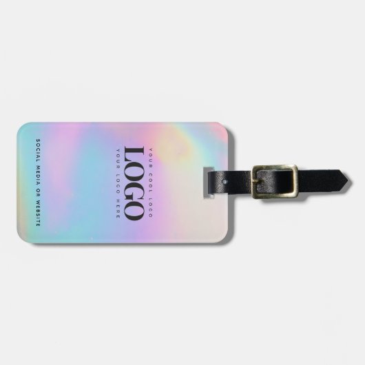 Holograaf Iridescent Company Logo Business Custom Bagagelabel (Voorkant horizontaal)