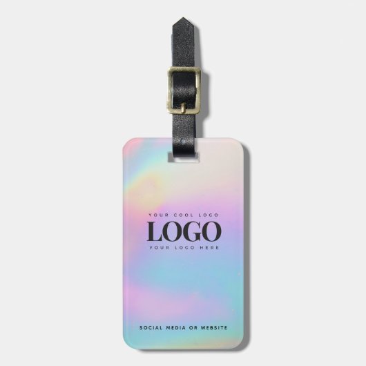 Holograaf Iridescent Company Logo Business Custom Bagagelabel (Voorkant verticaal)