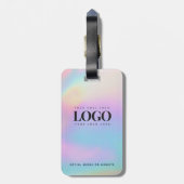 Holograaf Iridescent Company Logo Business Custom Bagagelabel (Achterkant verticaal)