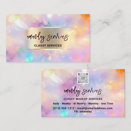 Holograaf Logo QR-code Winkel gestructureerd Uniek Visitekaartje (Voorkant / Achterkant)