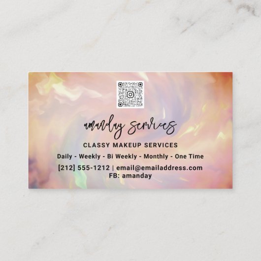 Holograaf Logo QR Code WinkelRoos Visitekaartje (Achterkant)