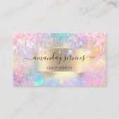 Holograaf Makeup Boutique Koop Roze Glitter Stappe Visitekaartje (Voorkant)