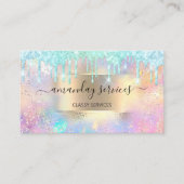 Holograaf Makeup Boutique Shop Blue Glitter Driver Visitekaartje (Voorkant)