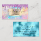 Holograaf Makeup Boutique Shop Ocean Paarse Driver Visitekaartje (Voorkant / Achterkant)