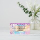 Holograaf Makeup Boutique Shop Ocean Paarse Driver Visitekaartje (Staand voorkant)