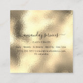Holograaf Makeup Gold Lijst Boutique Shop Square Vierkante Visitekaartje (Achterkant)