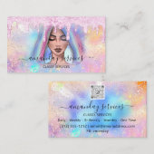Holograaf Makeup Lash Boutique Gold Wax Drip QR Visitekaartje (Voorkant / Achterkant)