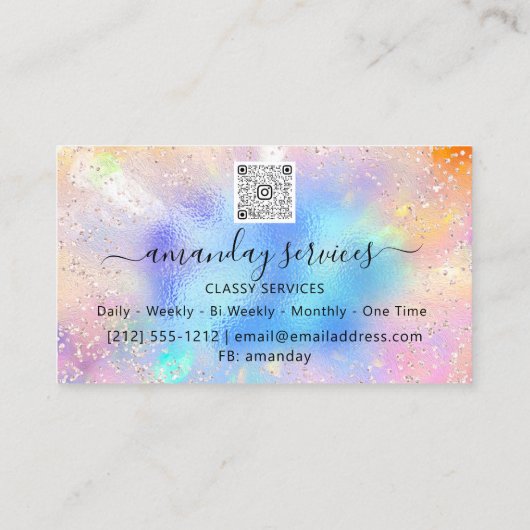 Holograaf Makeup Lash Boutique Gold Wax Drip QR Visitekaartje (Achterkant)