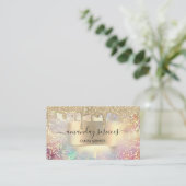 Holograaf Makeup slaat Boutique Gold Nails op Visitekaartje (Staand voorkant)