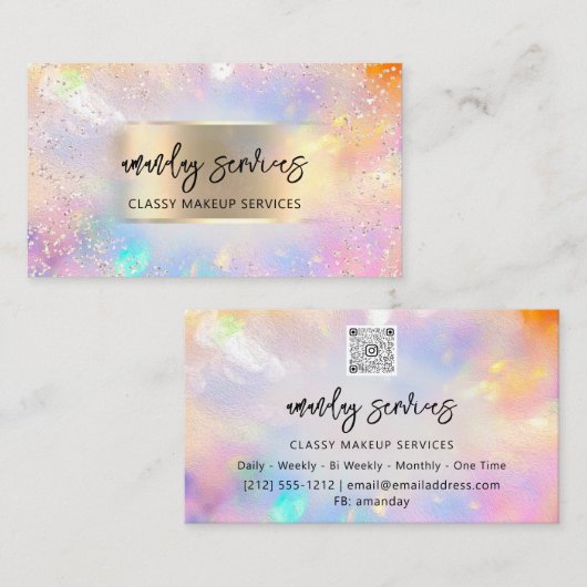 Holograaf met omgezette Logo QR-code Winkeltussenv Visitekaartje (Voorkant / Achterkant)