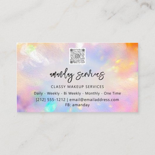 Holograaf met omgezette Logo QR-code Winkeltussenv Visitekaartje (Achterkant)