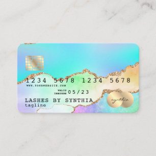 Holograaf Pastel regenboogslang unicorn-creditcard Visitekaartje