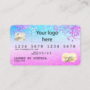 Holograaf Pastel unicorn Modern Creditcard LOGO Visitekaartje