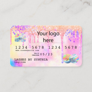 Holograaf Pastel unicorn Modern Creditcard LOGO Visitekaartje