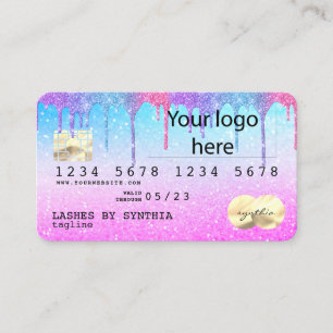 Holograaf Pastel unicorn Modern Creditcard LOGO Visitekaartje