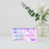Holograaf Pastel unicorn Modern Creditcard Stijl Visitekaartje (Staand voorkant)