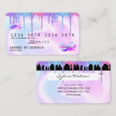 Holograaf Pastel unicorn Modern Creditcard Stijl Visitekaartje (Voorkant / Achterkant)
