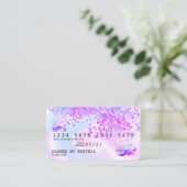 Holograaf Pastel unicorn Modern Creditcard Stijl Visitekaartje (Staand voorkant)