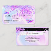 Holograaf Pastel unicorn Modern Creditcard Stijl Visitekaartje (Voorkant / Achterkant)