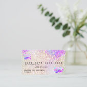 Holograaf Pastel unicorn Modern Creditcard Stijl Visitekaartje (Staand voorkant)