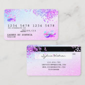 Holograaf Pastel unicorn Modern Creditcard Stijl Visitekaartje (Voorkant / Achterkant)