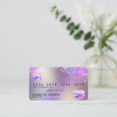 Holograaf Pastel unicorn Modern Creditcard Stijl Visitekaartje (Staand voorkant)