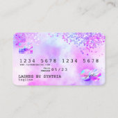 Holograaf Pastel unicorn Modern Creditcard Stijl Visitekaartje (Voorkant)