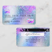 Holograaf Pastel unicorn Modern Creditcard Stijl Visitekaartje (Voorkant / Achterkant)