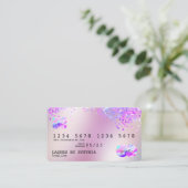Holograaf Pastel unicorn Modern Creditcard Stijl Visitekaartje (Staand voorkant)