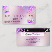 Holograaf Pastel unicorn Modern Creditcard Stijl Visitekaartje (Voorkant / Achterkant)