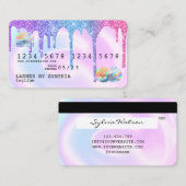 Holograaf Pastel unicorn Modern Creditcard Stijl Visitekaartje (Voorkant / Achterkant)