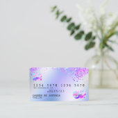 Holograaf Pastel unicorn Modern Creditcard Stijl Visitekaartje (Staand voorkant)
