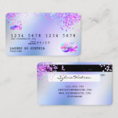 Holograaf Pastel unicorn Modern Creditcard Stijl Visitekaartje (Voorkant / Achterkant)