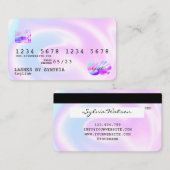 Holograaf Pastel unicorn Modern Creditcard Stijl Visitekaartje (Voorkant / Achterkant)
