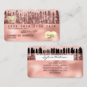 Holograaf roos goud glitter Moderne creditcard Visitekaartje (Voorkant / Achterkant)