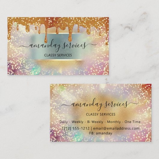 Holograaf schrijft Mint Makeup knoopt met nagelhaa Visitekaartje (Voorkant / Achterkant)