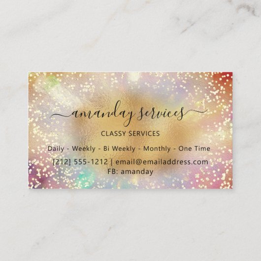 Holograaf schrijft Mint Makeup knoopt met nagelhaa Visitekaartje (Achterkant)