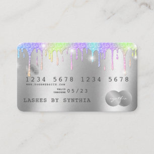 Holograaf Silver Unicorn Driving Credit Card Lash Visitekaartje