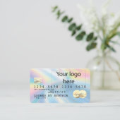 Holograaf Unicorn Dripp Creditcard voegt je logo t Visitekaartje (Staand voorkant)