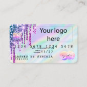 Holograaf Unicorn Dripp Creditcard voegt je logo t Visitekaartje (Voorkant)
