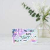 Holograaf Unicorn Dripp Creditcard voegt je logo t Visitekaartje (Staand voorkant)