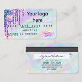 Holograaf Unicorn Dripp Creditcard voegt je logo t Visitekaartje (Voorkant / Achterkant)
