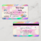 Holograaf Unicorn Dripp Creditcard voegt je logo t Visitekaartje (Voorkant / Achterkant)