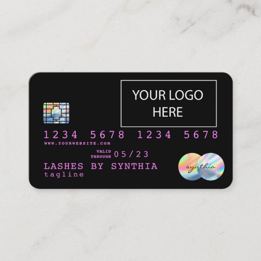 Holograaf Unicorn Dripp Creditcard voegt je logo t Visitekaartje (Voorkant)