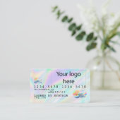 Holograaf Unicorn Dripp Creditcard voegt je logo t Visitekaartje (Staand voorkant)