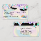 Holograaf Unicorn Modern Credit Card Lashes Visitekaartje (Voorkant / Achterkant)