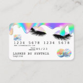 Holograaf Unicorn Modern Credit Card Lashes Visitekaartje (Voorkant)